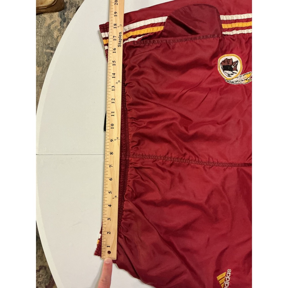 VTG Washington Redskins Adidas NFL Track Pants Mens XL Burgundy Windbreaker - Picture 4 of 6